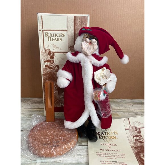 1990 Robert Raikes Classic Santa Bear NEW w/ COA Box & Stand – Ltd Ed Applause - Picture 1 of 14